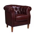 Poltrona in vera pelle Chesterina 85x78H75