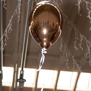 Palloncino decorativo in vetro dorato Ø24H15 