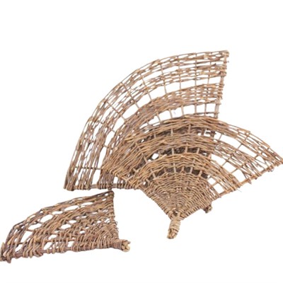 Ventaglio in set di 3 in vimini grezzo 50X38 