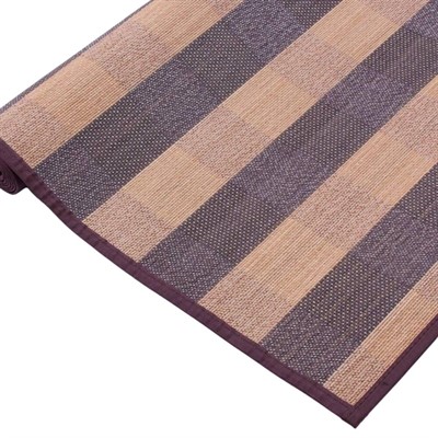 Tappeto in bambù a righe marrone e naturale 120x180
