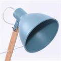 Lampada da scrivania in metallo grigio azzurro e legno 16x30H55