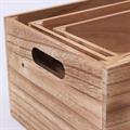 Cassetta in abete marrone 36X26H18 in set di 3
