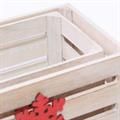 Cassette in abete grigia con fiocco rosso 20X13H9 in set di 2