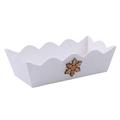 Vaschetta in abete bianca con fiocco marrone 28X16H8