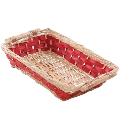 Cesto in vimini rettangolare rosso 49X34H12 