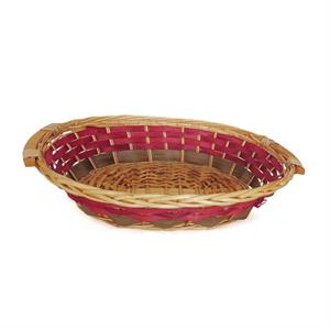 Cesto in vimini rosso con manici 52X39H13