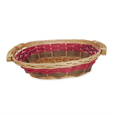 Cesto in vimini rosso con manici 41X28H10