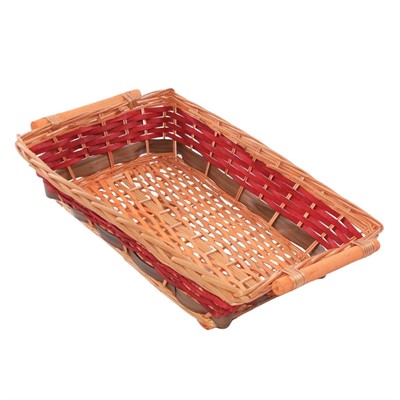 Cesto rettangolare in vimini miele con manici 54X38H13