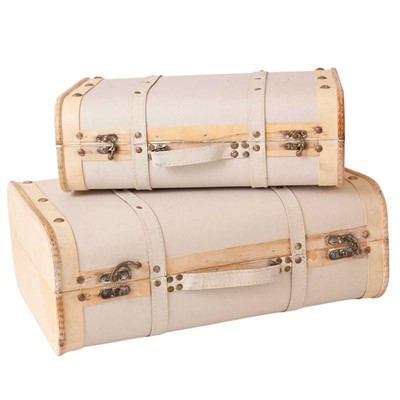 Valigia in legno bianca 45X31X17 in set di 2