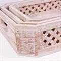 Vassoio in legno di abete sbiancato 40X30H9  in set di 3 