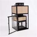 Lanterna moderna in metallo e abete 24X24H50 in set di 2