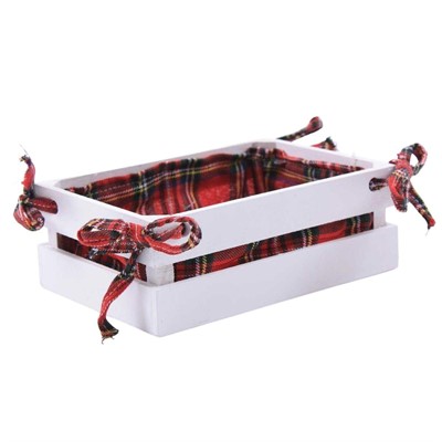 Cassetta in abete bianca con fodera scozzese 22X15H9