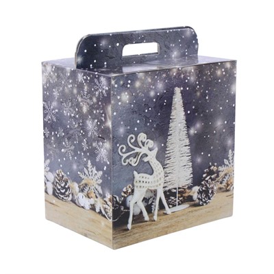 Scatola in cartone con renne 33X24H34