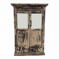 Armadio in teak marrone anticato con specchio 99X47H149