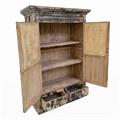Armadio in teak marrone anticato con specchio 99X47H149