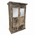 Armadio in teak marrone anticato con specchio 99X47H149