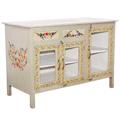 Credenza bassa in teak verde decorato 122X60H83