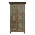 Armadio in teak verde anticato 85X39H157 