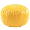 Pouf rotondo in cuoio giallo Ø50H30