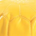Pouf rotondo in cuoio giallo Ø50H30