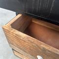 Cassettiera sfalsata in mango scuro 50X33H115