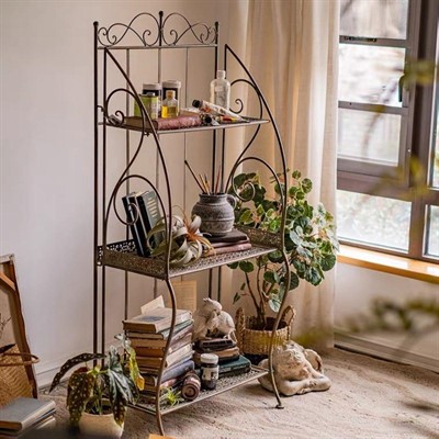 Etagere in ferro verde anticato 63X40H148 