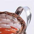 Portavaso in vimini arancio con manici Ø20H16