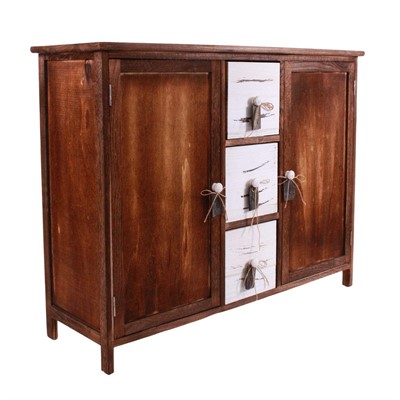 Credenza in legno marrone e bianco 90X30H70 