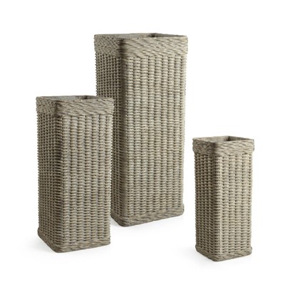 Vaso in fibrocemento 37X37H90 in set di 3 