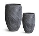 Vaso in fibrocemento antracite Ø56H84 in set di 2 
