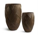 Vaso in fibrocemento oro vecchio Ø56H84 in set di 2