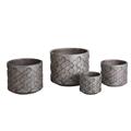 Vaso in fibrocemento alveare argentato Ø37H31 in set di 4