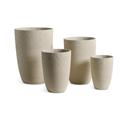 Vaso in fibrocemento beige Ø45H62 in set di 4