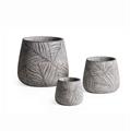 Vaso in fibrocemento foglie Burgundy Ø54H46 in set di 3