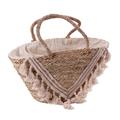 Borsa in fibre naturali con merletto e coulisse 50x14H28/49
