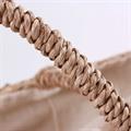 Borsa in fibre naturali con merletto e coulisse 50x14H28/49