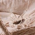 Borsa in fibre naturali con merletto e coulisse 50x14H28/49