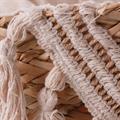 Borsa in fibre naturali con merletto e coulisse 50x14H28/49