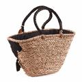 Borsa in fibre naturali in merletto nero 59x22H30/50