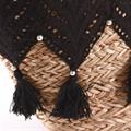 Borsa in fibre naturali in merletto nero 59x22H30/50