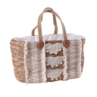 Borsa rettangolare in fibre naturali 55x25H30/53