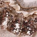Borsa ovale in fibre naturali con pailettes 54x18H30/43