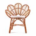Poltrona a petalo in rattan con cuscino 77x64H91