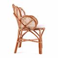 Poltrona a petalo in rattan con cuscino 77x64H91