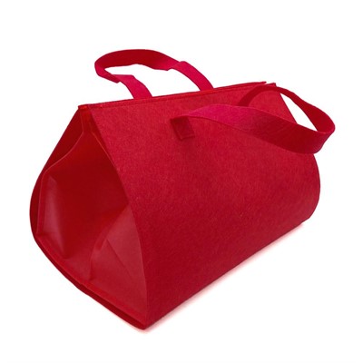 Borsa in panno rosso a soffietto 36X32H25