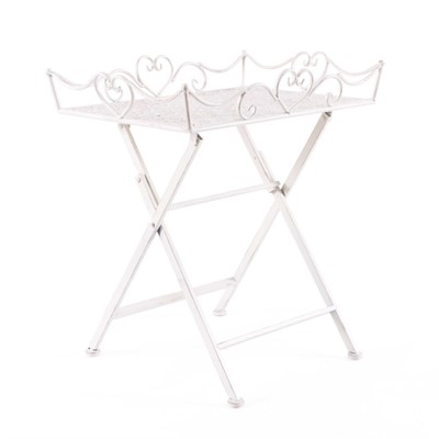 Tavolino pieghevole rettangolare in ferro bianco 57X41H60 