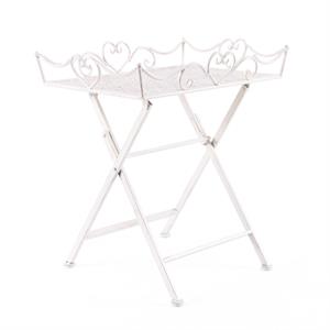 Tavolino pieghevole rettangolare in ferro bianco 57X41H60 