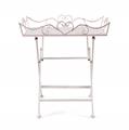 Tavolino pieghevole rettangolare in ferro bianco 57X41H60 