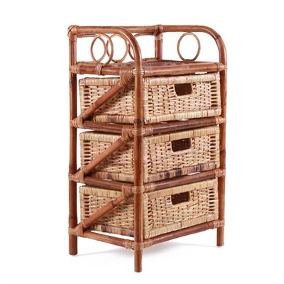 Cassettiera in rattan 41X30H69