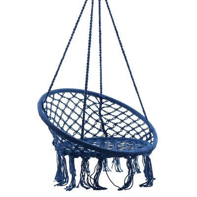 Poltrona amaca pensile in cotone blu 80X80X125
